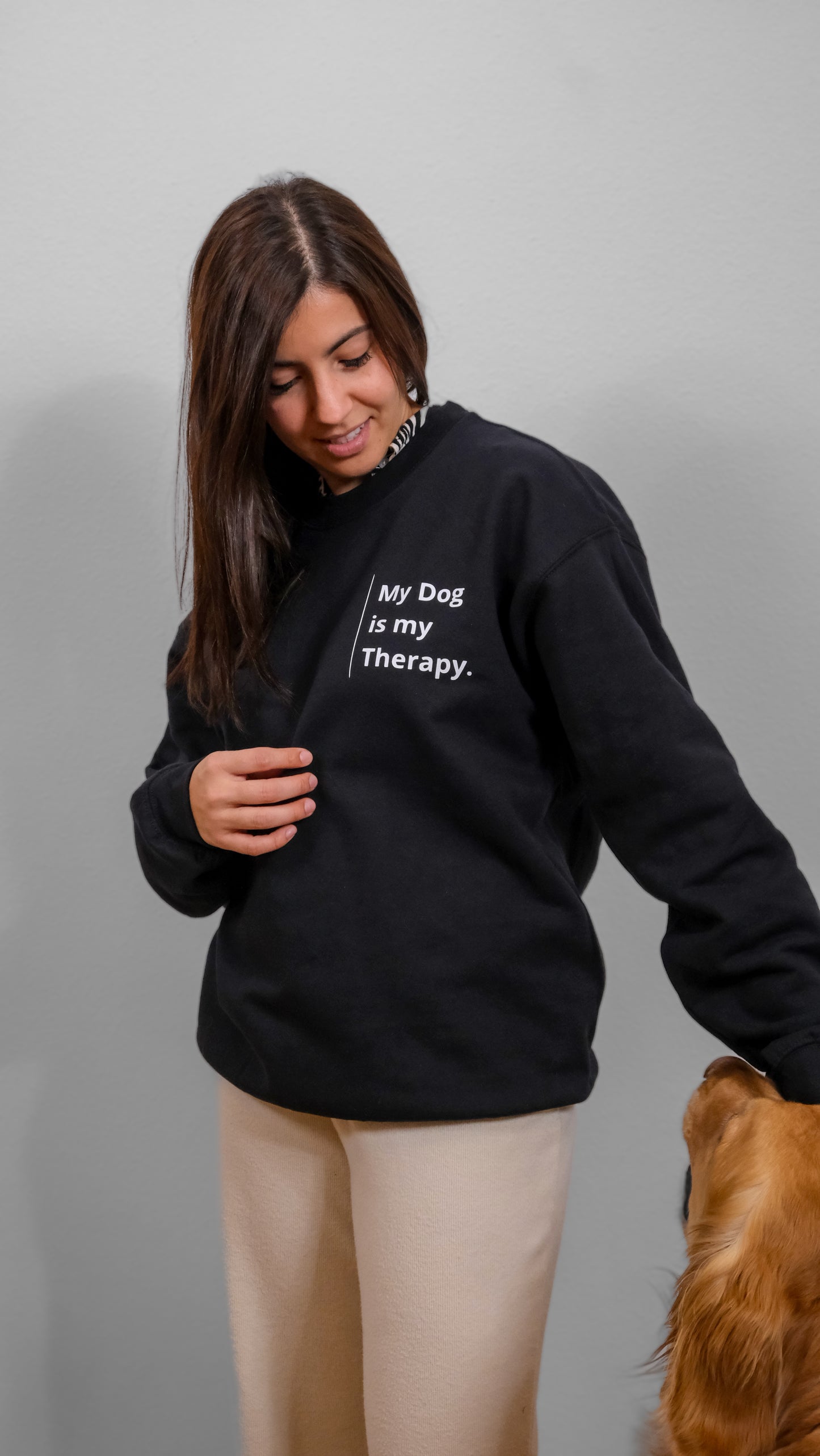 My Dog is My Therapy Crewneck Sweater