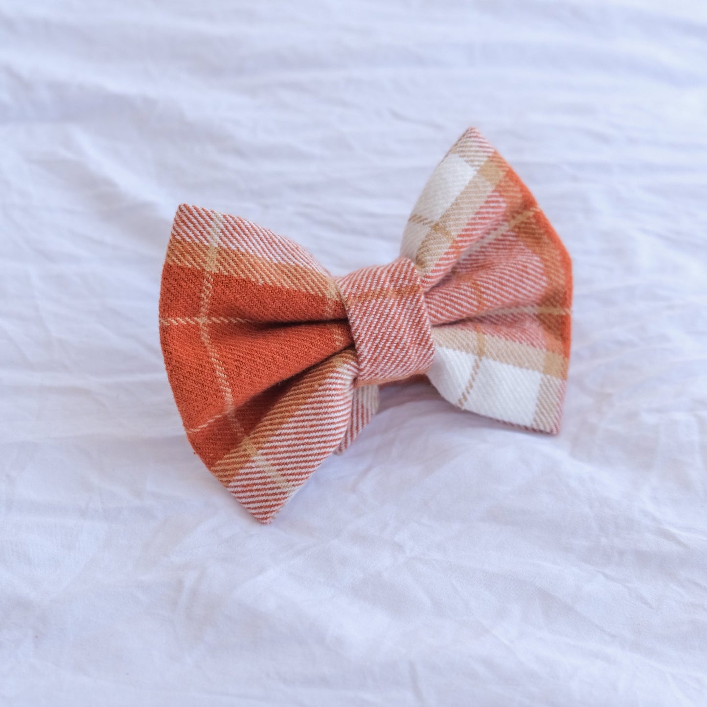 Orange Plaid Bow Tie