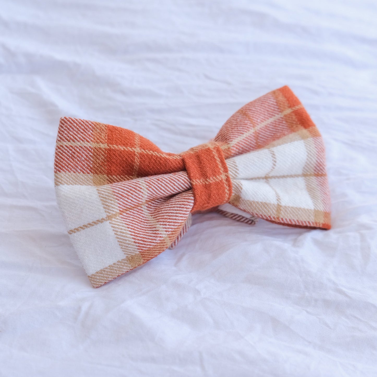 Orange Plaid Bow Tie